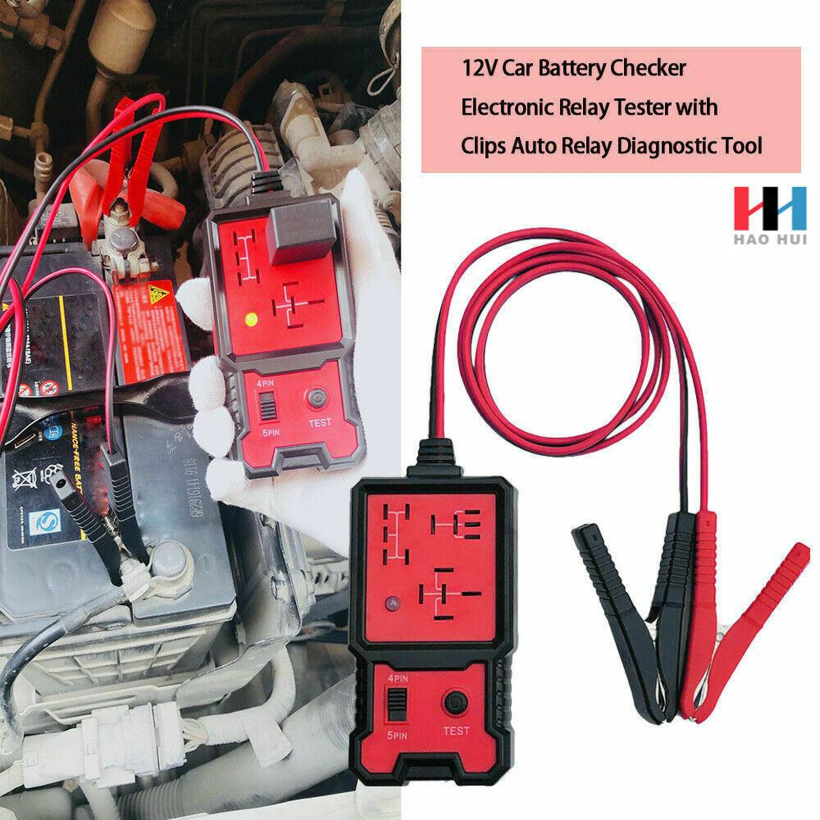12V Plastic Electronic Automotive Relay Tester for Cars Auto Automotive Kit