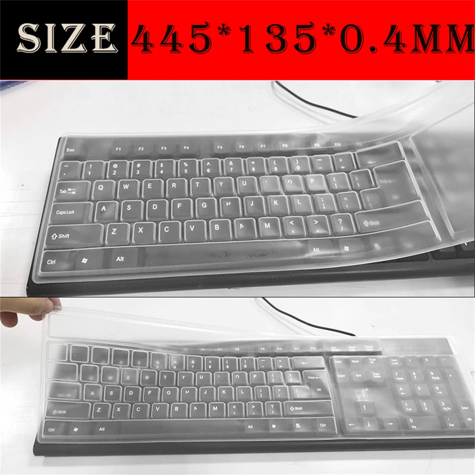 1x Universal Silicone Desktop Computer Keyboard`Cover Skin Protector Film Cover* 