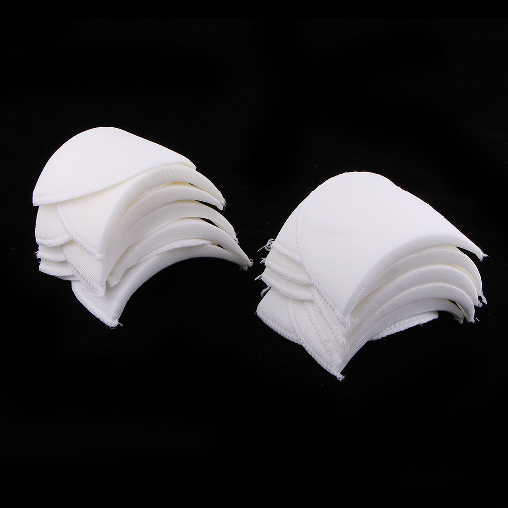 Pair of 6 Large Suits Shoulder Pads for Women Men Coats Jackets White