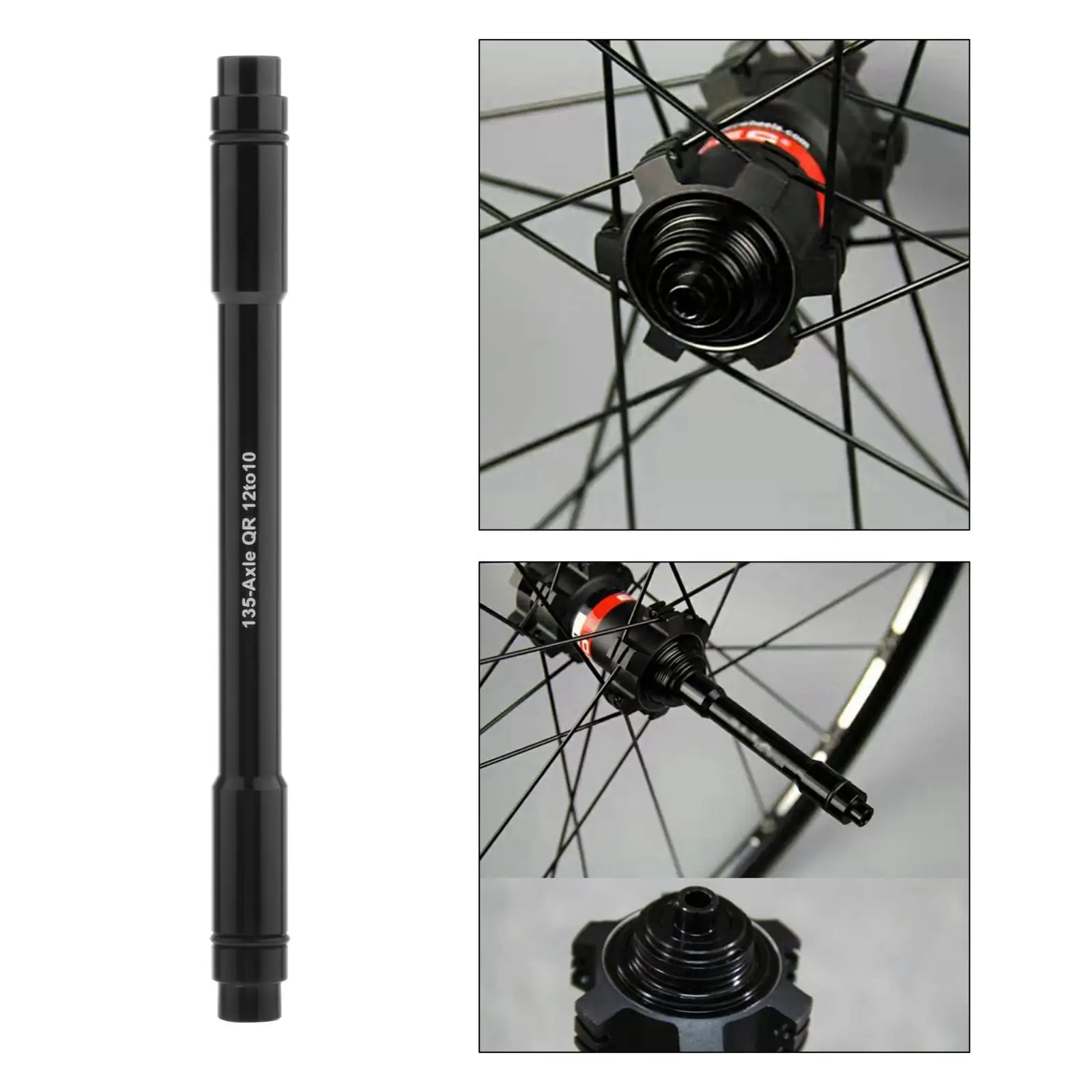 Bike 12mm to 10mm QR Adapter Thru Axle Hub 135mm/142mm/148mm Bicycle Front Wheel Hub Adapter