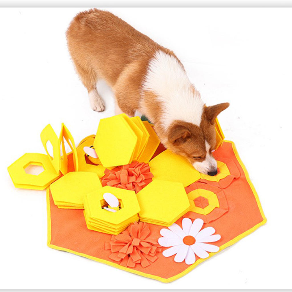 Pet Bee Sniffing Mat Washable Dog Cat Smell Training Pad 60x70cm Consume Energy Puzzle Pet Toys Puppy Dog Release Stress