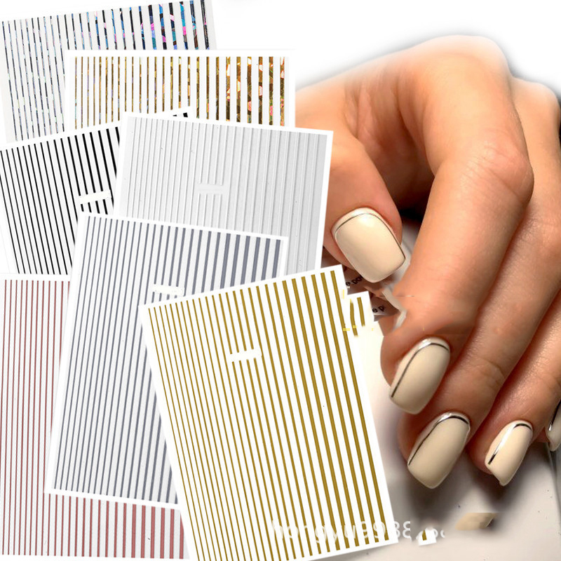 Best of 1 Pc Nail Strip Stickers Black / Gold / Rose Gold / Silver Metal Strip Tape Nail Art Adhesive DIY Foil Tips Nail Sticker Decals NK11 Reviews & Tips