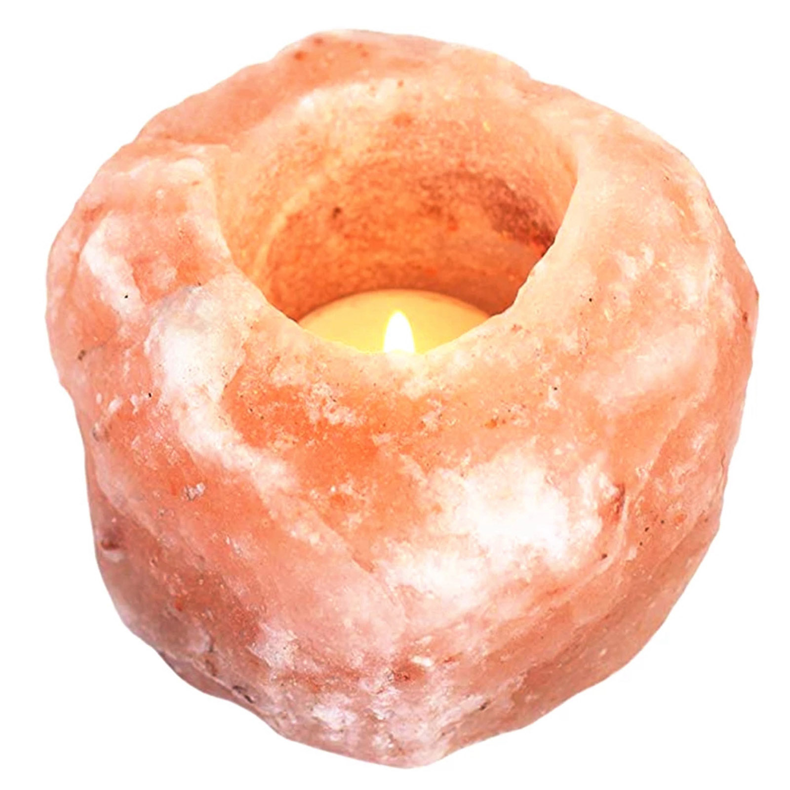 himalayan natural rock salt tea light holder