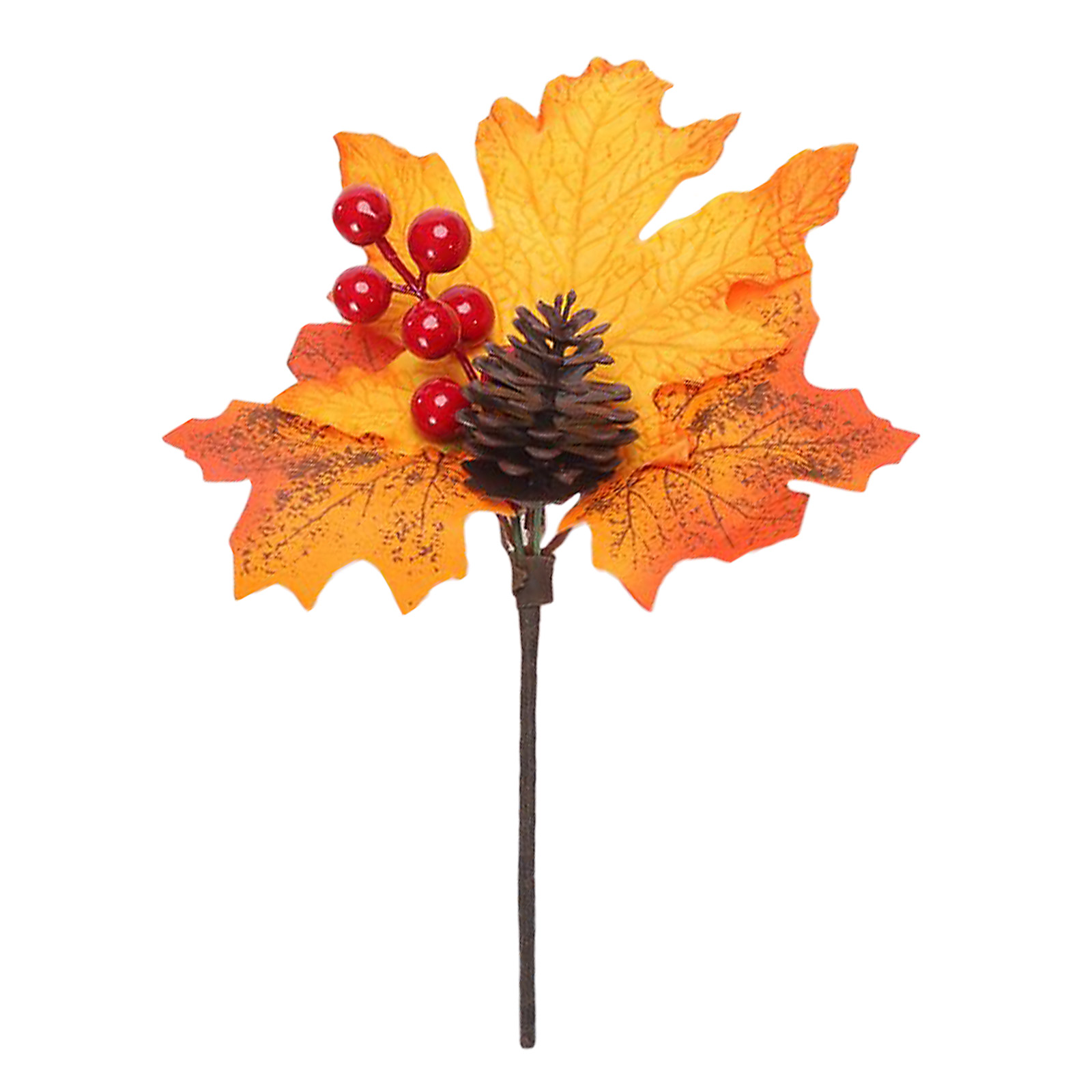 Maple Leaf Berry Pine Cone Picks Berry Twig Stem New Harvest Festival Props  Artificial Big Red Flowers Head Bouquet Decoration - AliExpress Home &  Garden