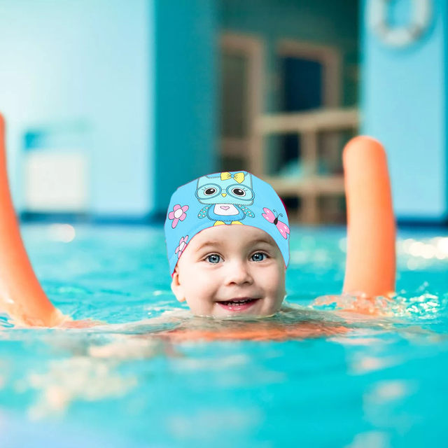 La cuffia da nuoto per il fumetto sveglio del tessuto elastico dei bambini  per le ragazze adorabili dei ragazzi dei capelli lunghi protegge il  cappello dello stagno di nuotata delle orecchie Dropshipping 