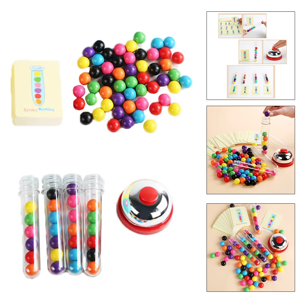 Clip Beads Game Test Tube Set Color Matching Game Early Education Childhood Toy Montessori Brain Game