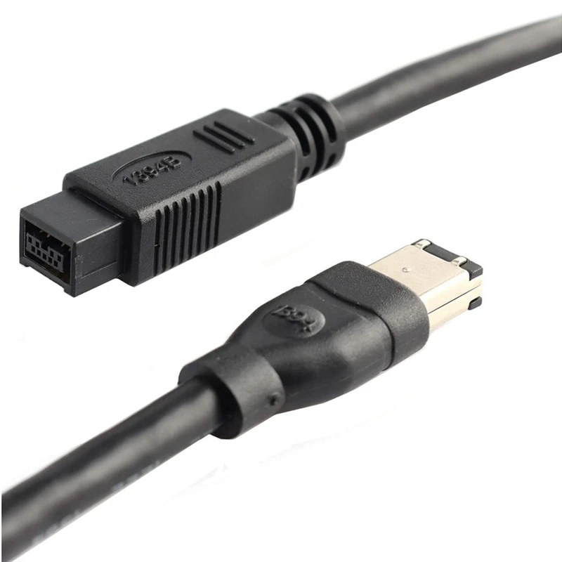 15ft 9 pin Male to 6 pin Male Black Firewire 800/400 Cable for IEEE 1394 devices Cmple 4442980 