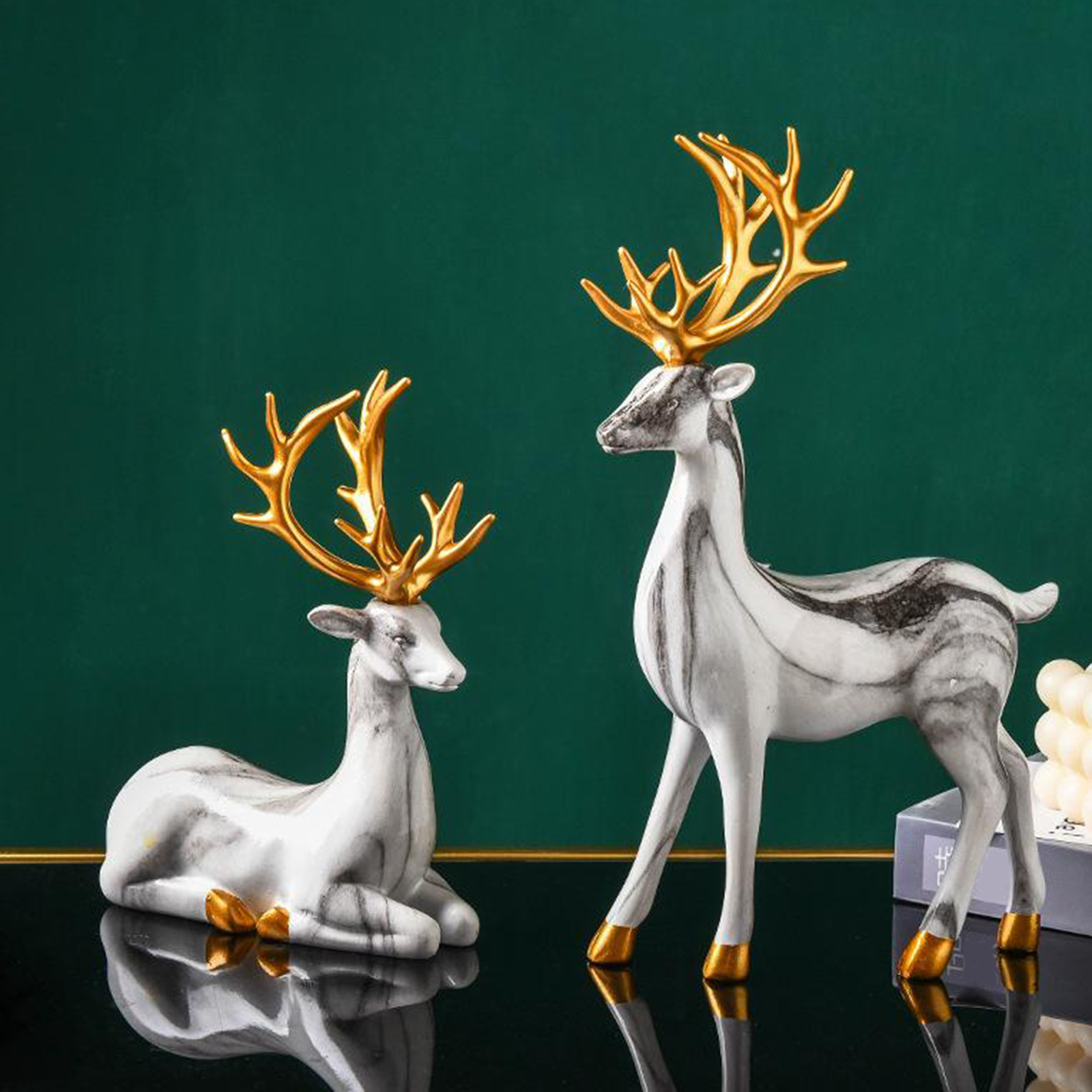 Sculpture Decoration-Scandinavian Style House Decoration Abstract Lucky Deer