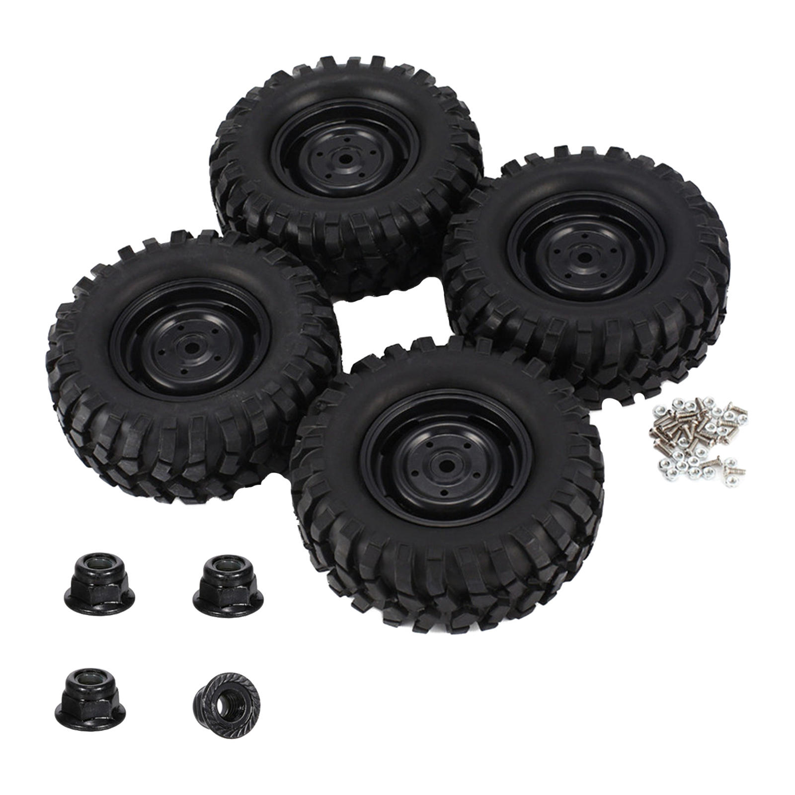 4 Pieces 96mm Wheel Tyres Upgrade DIY Universal Replacement Accessories 1.9 inch Tires Set for HSP 1/10 Axial 1/10 RC Vehicle