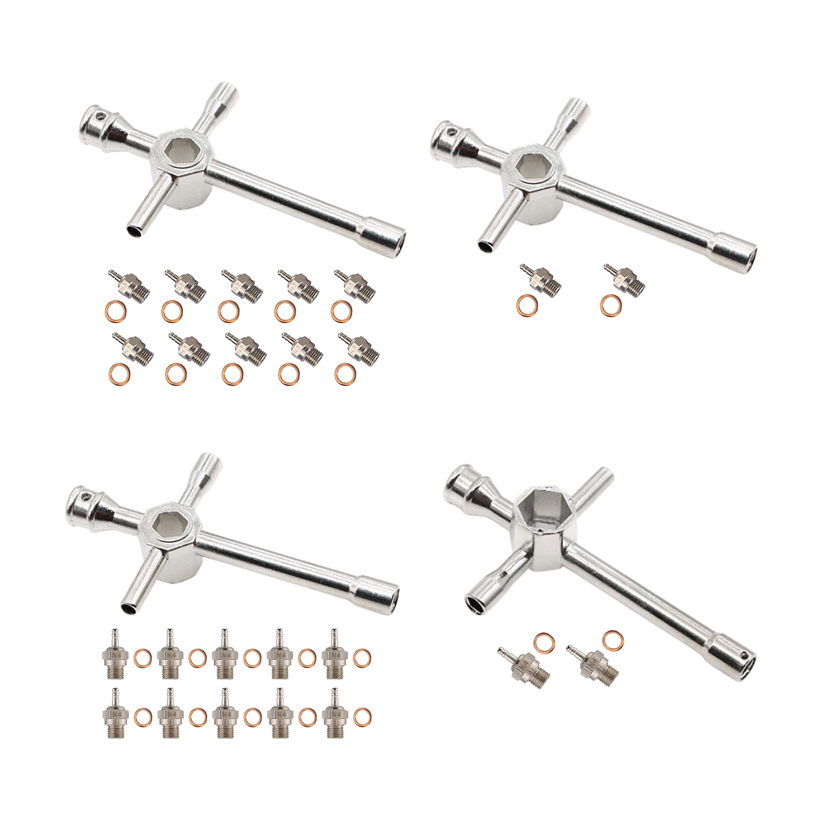 2x Duty Metal Hot Glow Plug Spark & Cross Wrenches for Kyosho HPI  RC