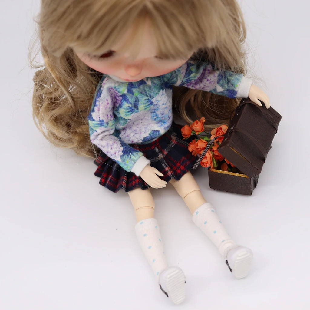 Doll Long Sleeve Base T Shirt Vest Outfit for Blythe Licca Azone Dress Up, 1/6