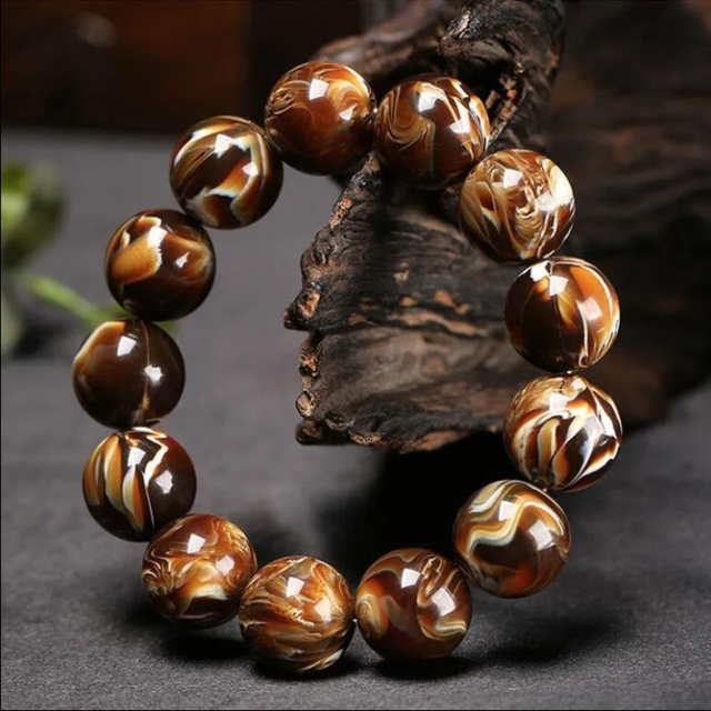 Natural Myanmar Genpo Hand String Honey Wax Amber Demon