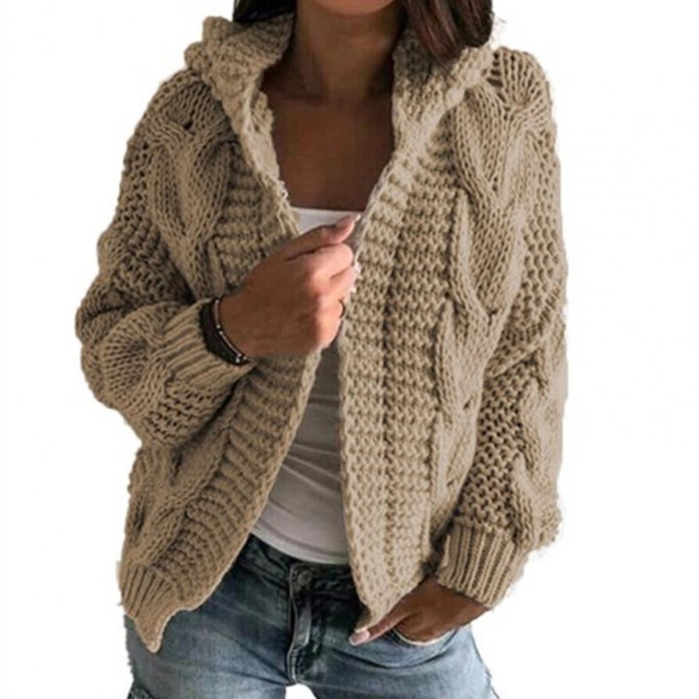 Cardigan Twist com capuz para escritório, casaco