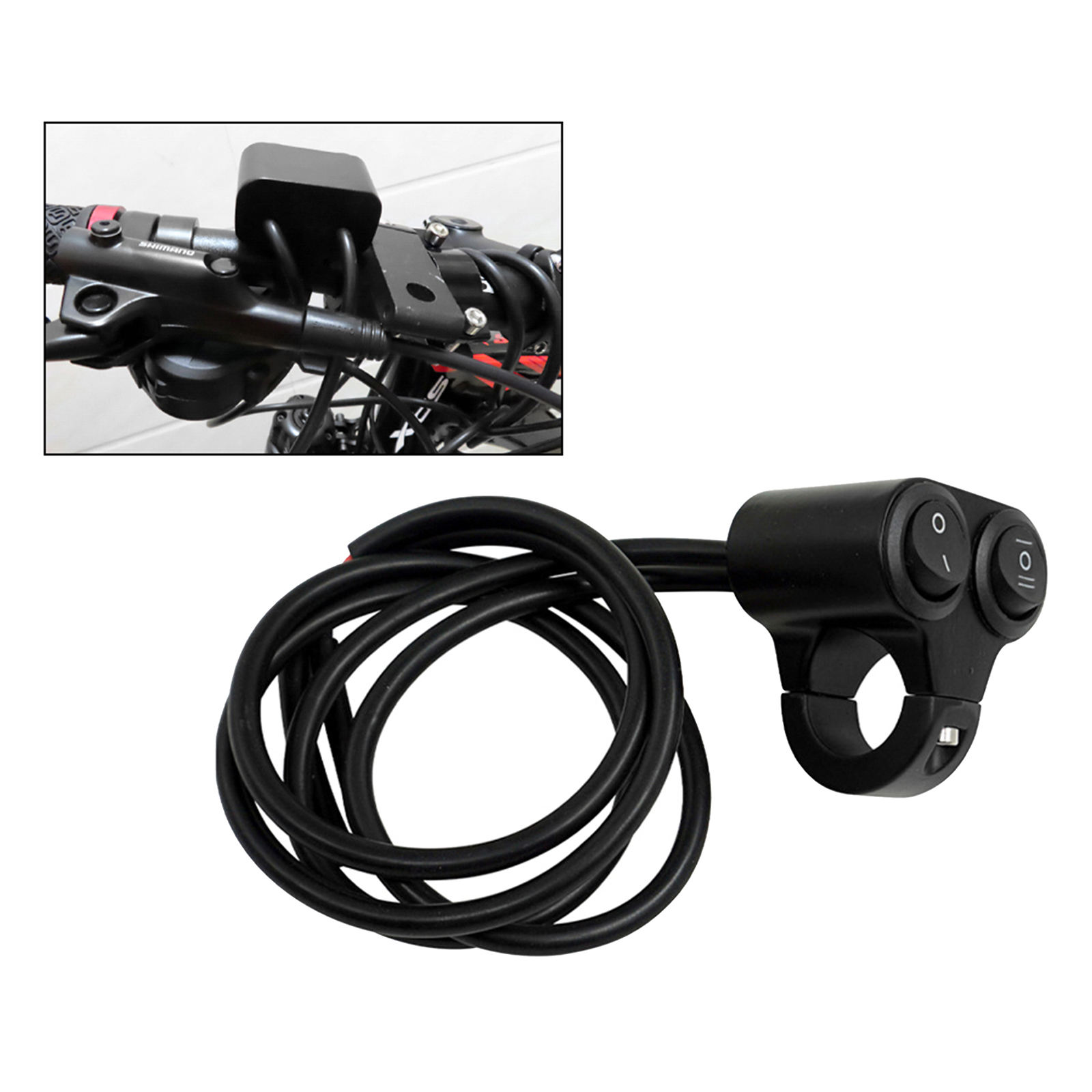Motorcycle Switch Handlebar Motorbike Horn Turn Signal Headlight Control Buttons, with 2 Wires