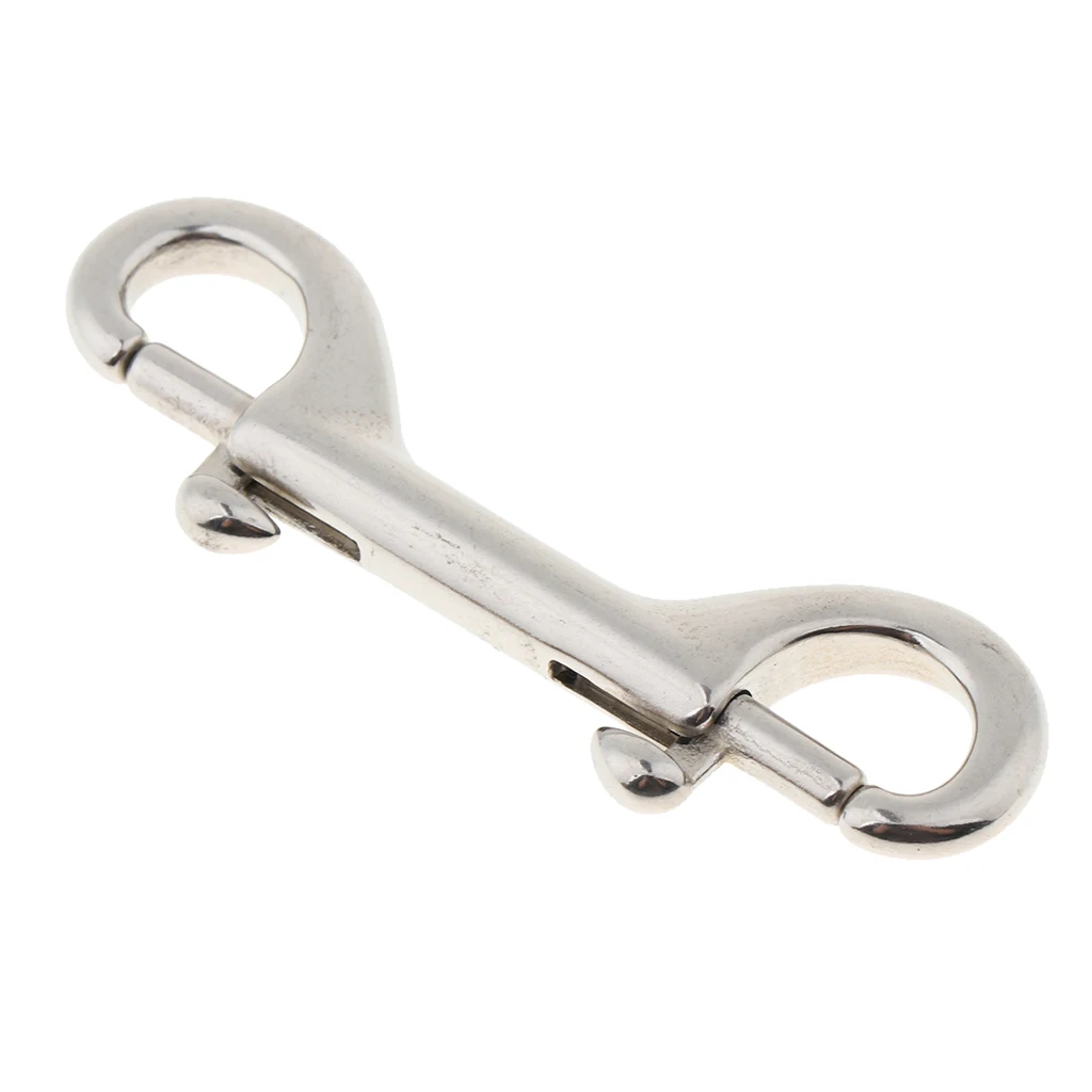 Stainless Steel Double End Snap Hook Key Holder Clip Keychain Spring Buckle 