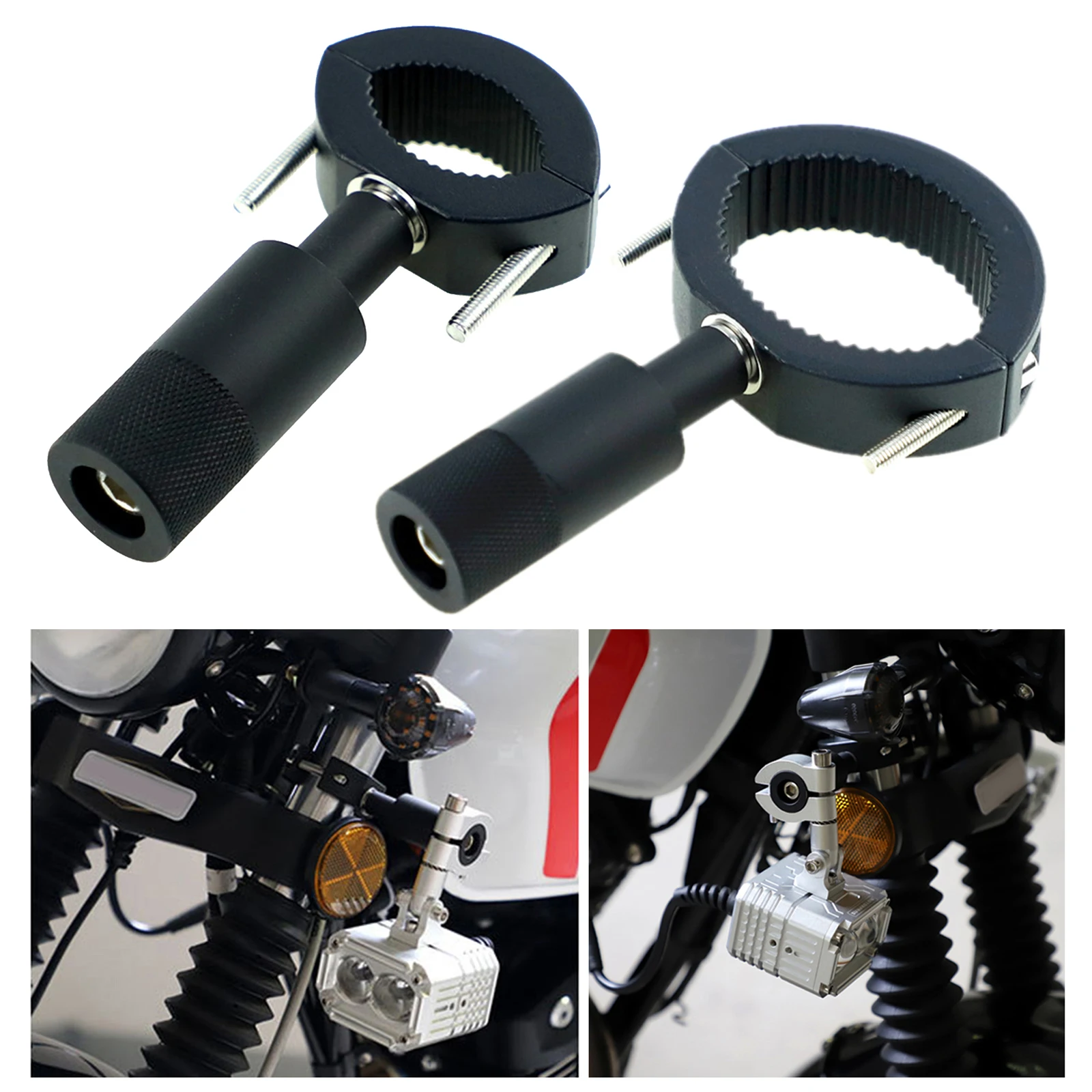 Universal Motorcycle Spotlight Light Bar Mounts Bracket Tube Bull Mini Bar Clamp Kits Roll Cage 0.75