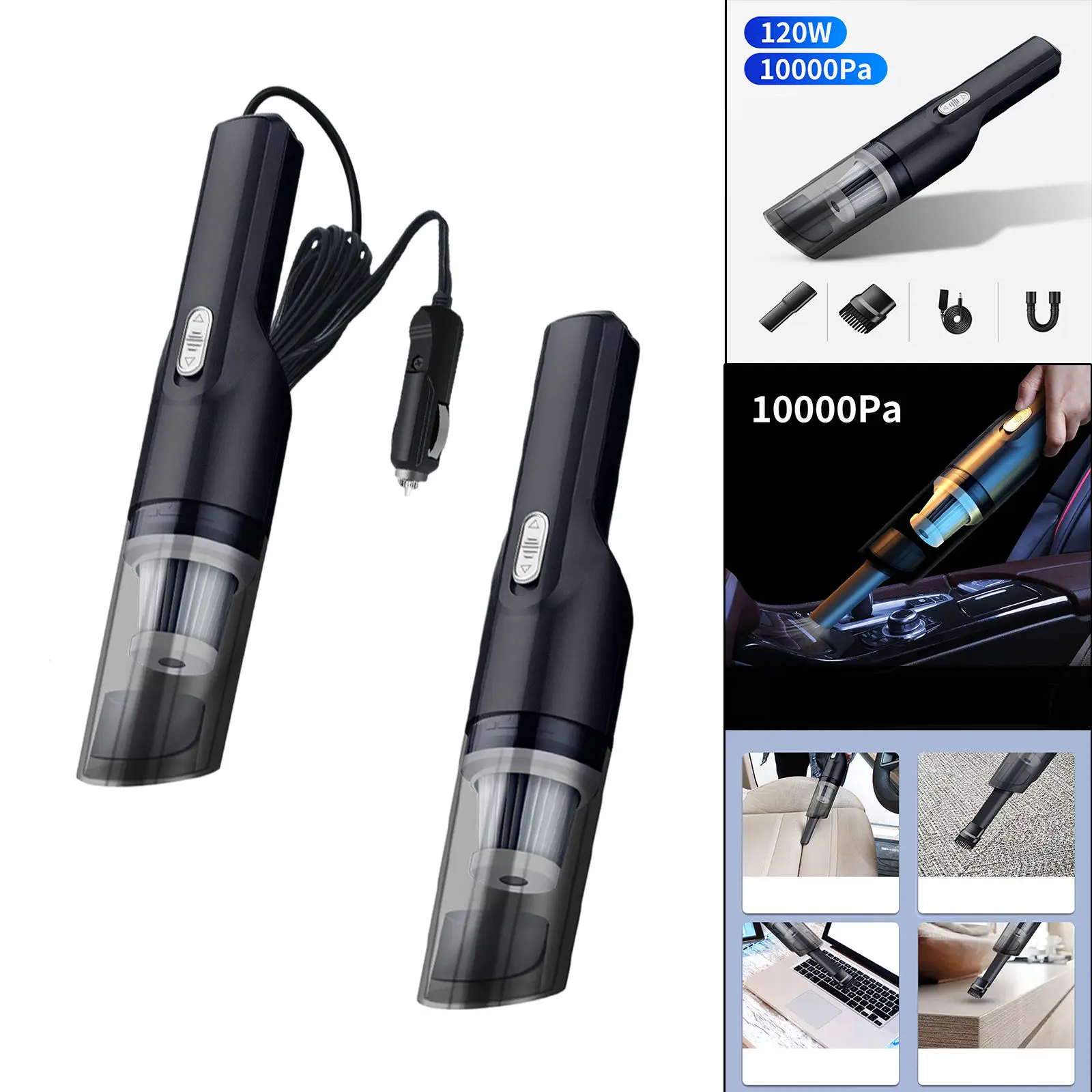 10000Pa Wireless Car Vacuum Cleaner Auto Portable Truck SUV Vacuum Cleaner Cordless Wet Dry for Home Office Car