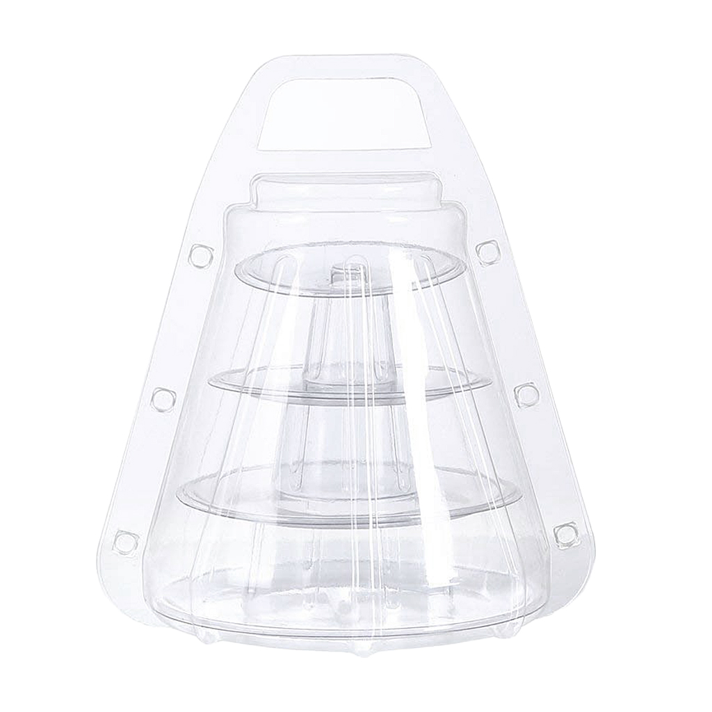 Clear 4 Tier Lightweight Plastic Macaron  Display with Carrying Case