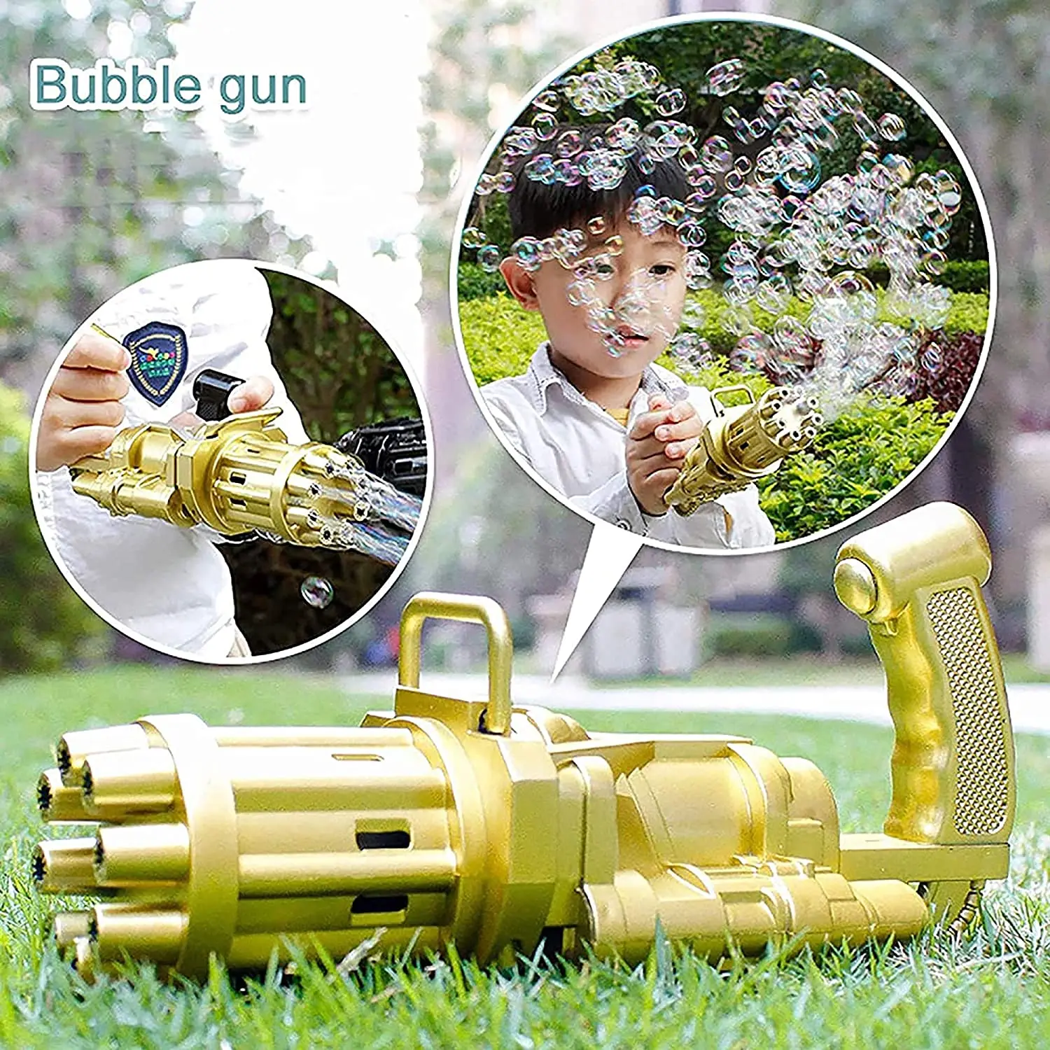 pistola de burbujas para niños Máquina de burbujas de jabón máquina de burbujas de 8 agujeros pistola de burbujas 