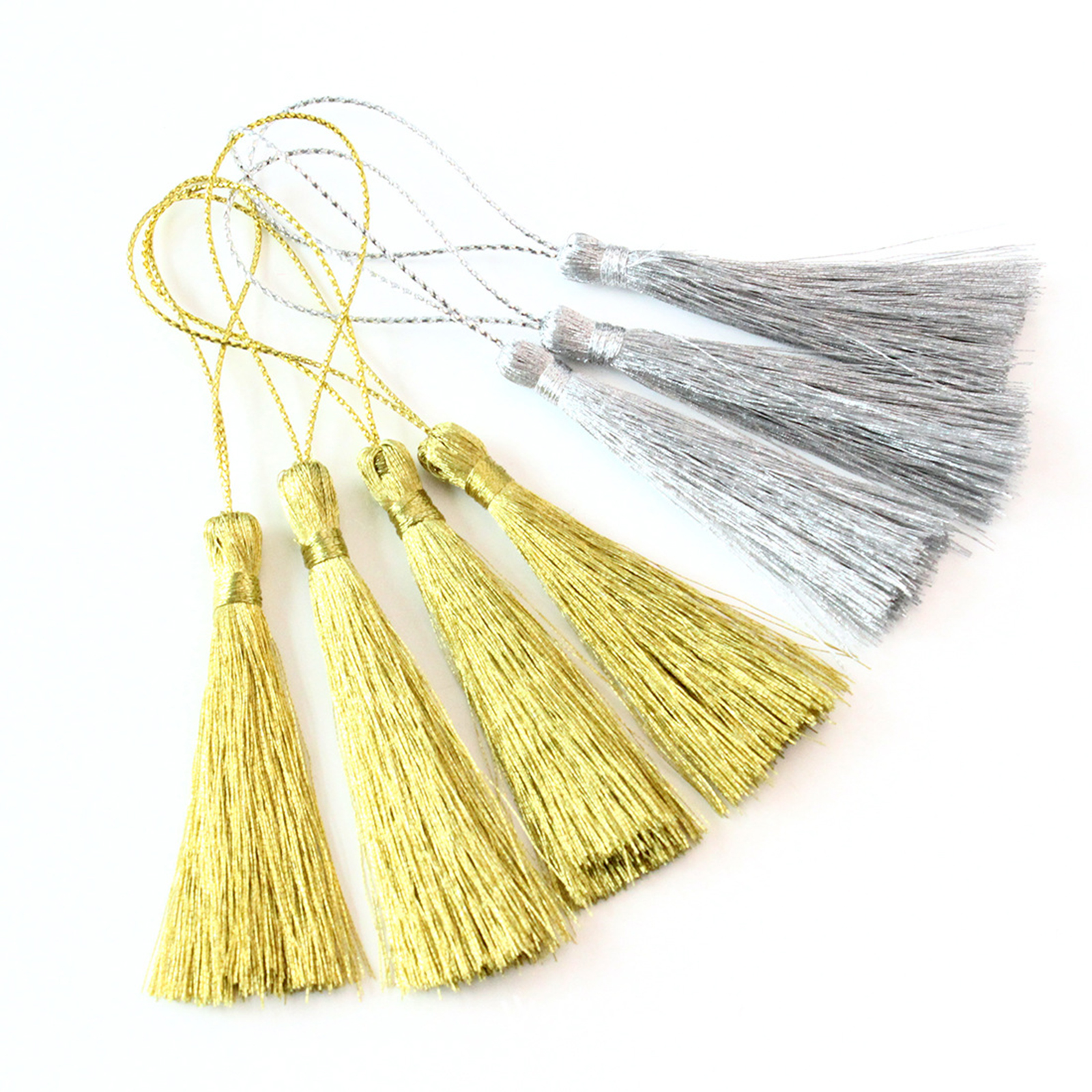 30pcs 10cm Silky Floss Bookmark Tassels Cord Loop Small Chinese Knot for Jewelry Making Souvenir Bookmarks DIY Craft Accessory