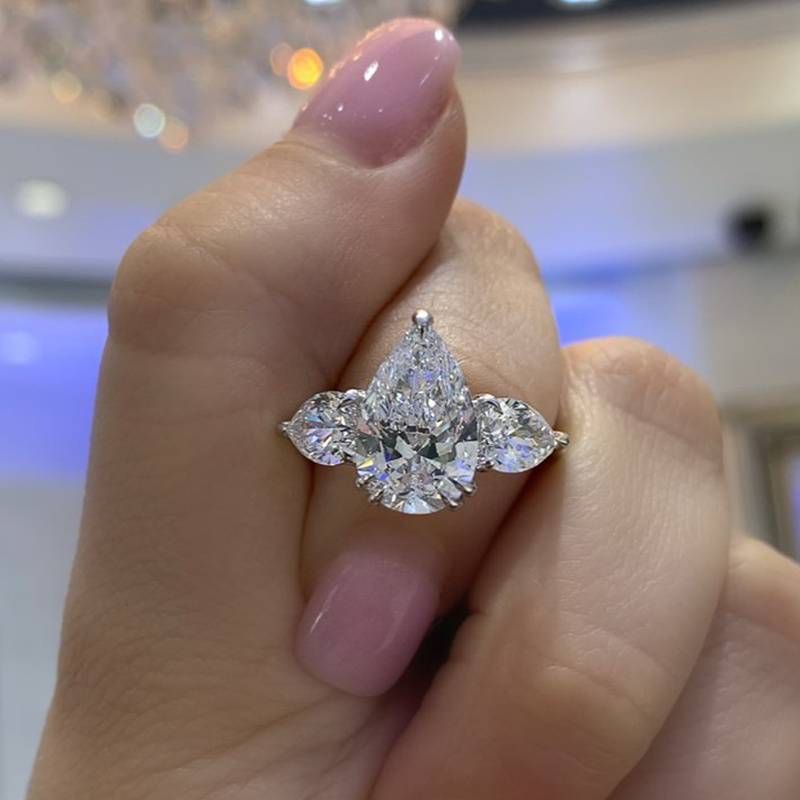 CAOSHI Einfache Luxus Weibliche Hochzeit Bands mit Shinning Zirkonia Stein Temperament Frauen Trendy Schmuck Zarte Versprechen Ringe – Detail 1