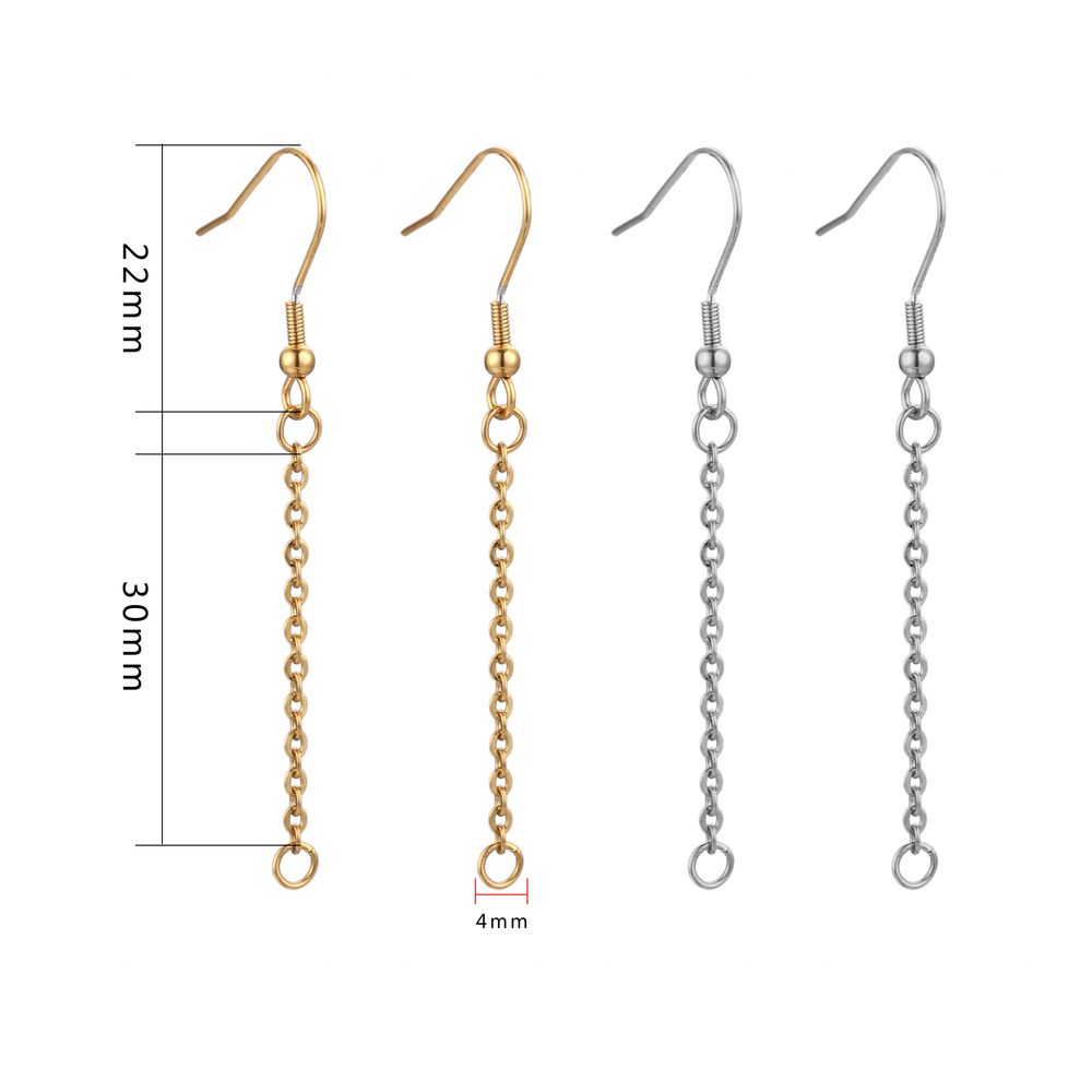 20pcs Gold Stainless Steel Earring Hooks Wires with Ear Earrings Pendant Charms Connector for diy Jewelry Making Finding Supplie