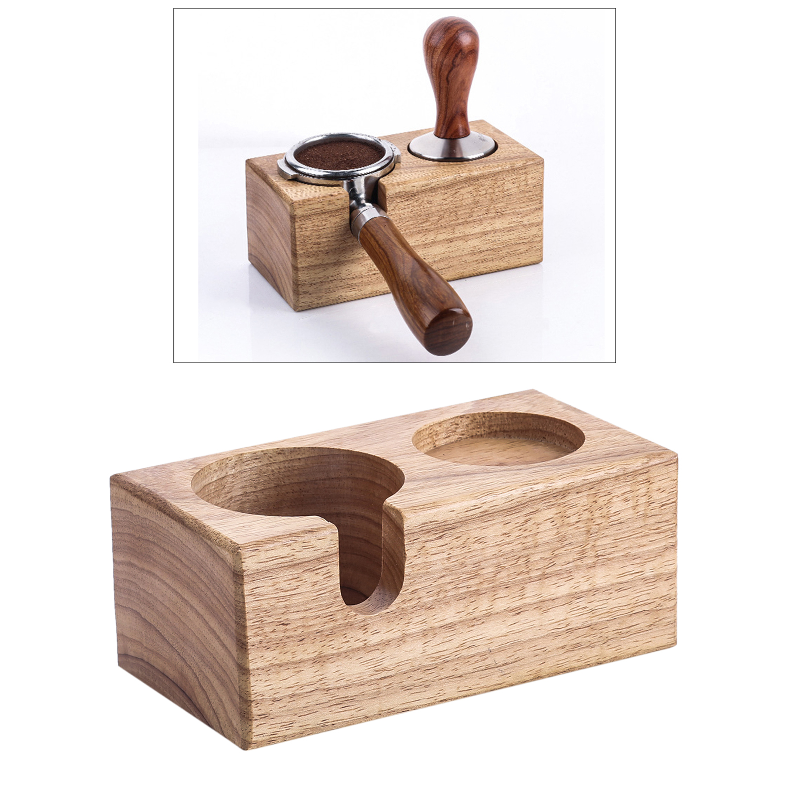 51/58MM Beech Wood Manual Coffee Tamper Holder Coffee Powder Maker Rack Tool Accessory Espresso Latte Art Pen Stand