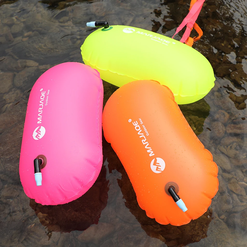 Highly Visible Inflatable Swim Buoy Tow Float Inflated Device Swimming Inflatable Air Bag for Water Sport Open Water Snorkel