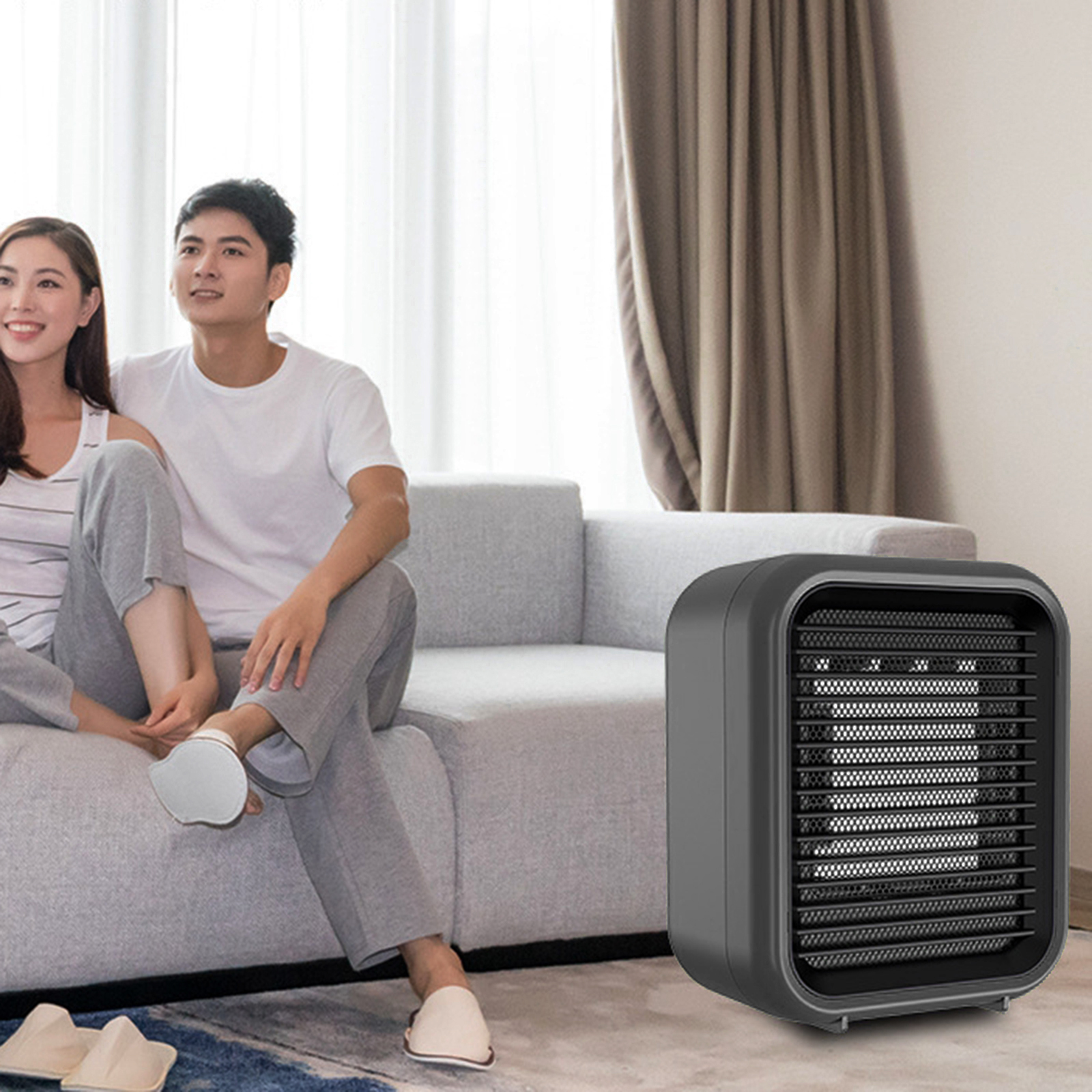 Portable Space Heater 800W Adjustable Thermostat Warmer Fan for Office Desk