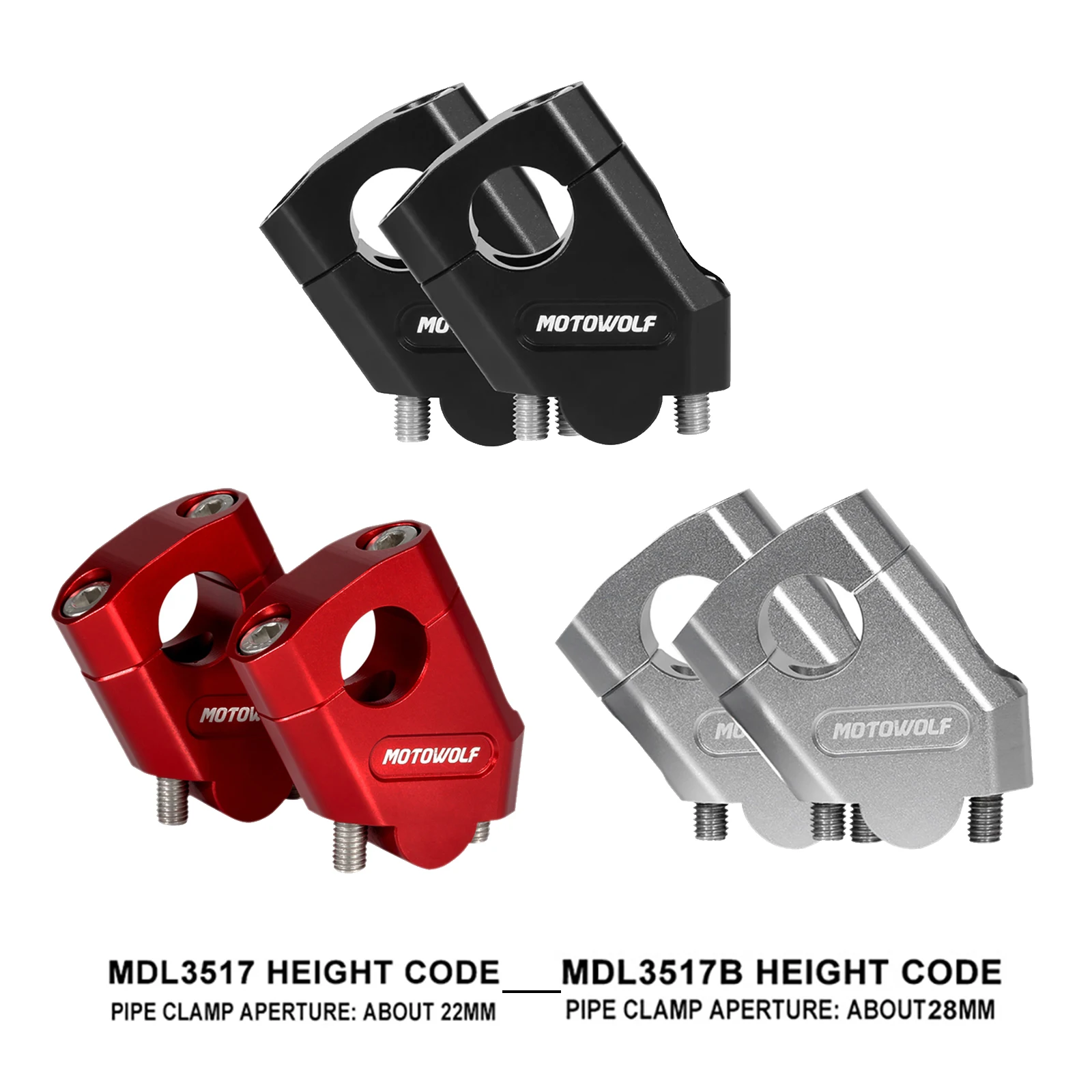 CNC 22mm 28mm Motorcycle Bar Clamps Handlebar risers Adapter for 7/8