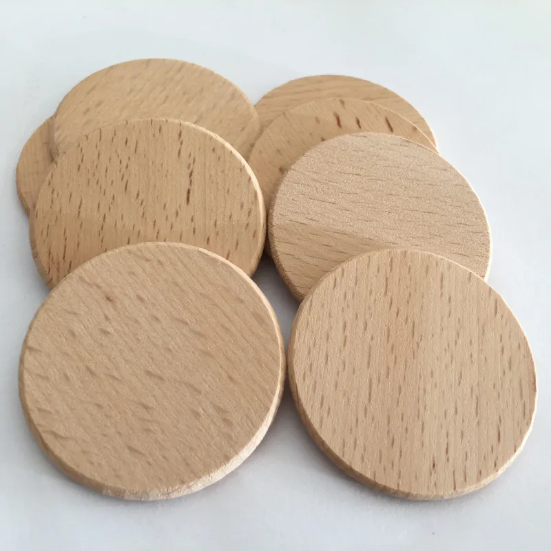 natural unpainted madeira redonda recorte forma moedas