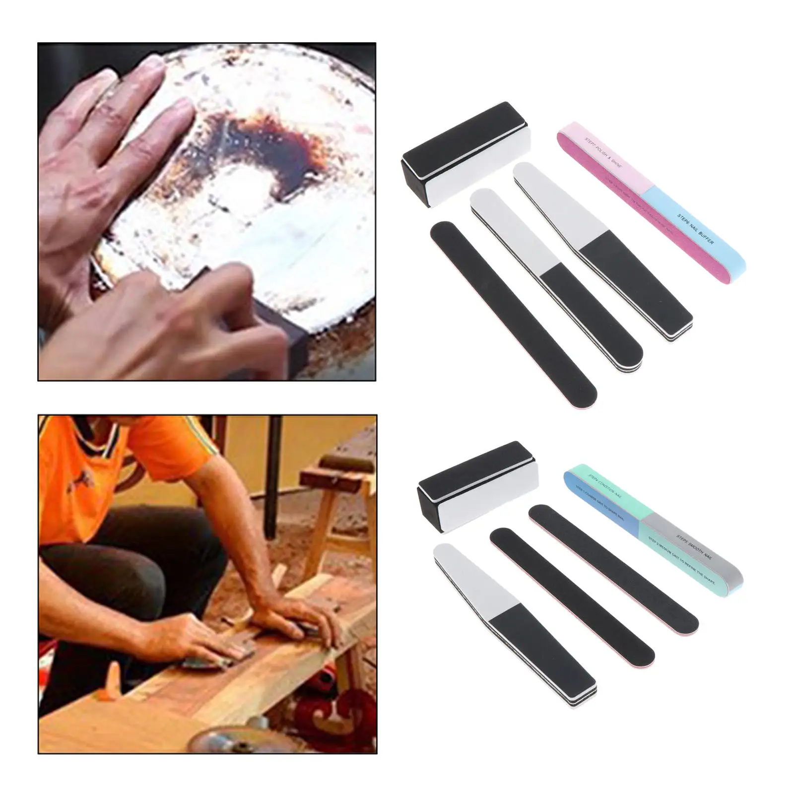 5 Types Craft Hobby Model Tools Sanding Coarse Medium Fine Set Nail Files Emery Board Nail Art Tool Kit for Model Repairing