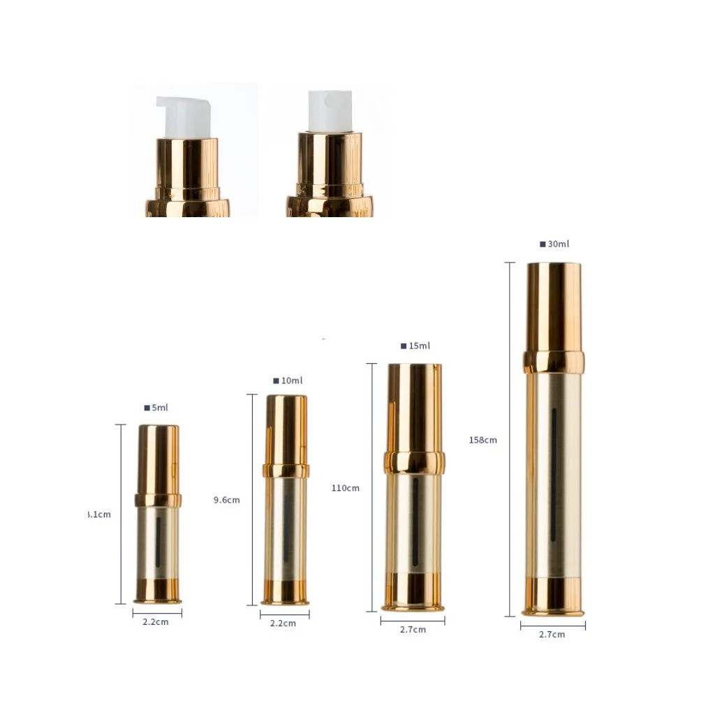 Makeup Pump Bottle - Refillable Cosmetic Essential Oil, Cream, Lotions Storage Container ? Vacuum Pump Bottle Tube