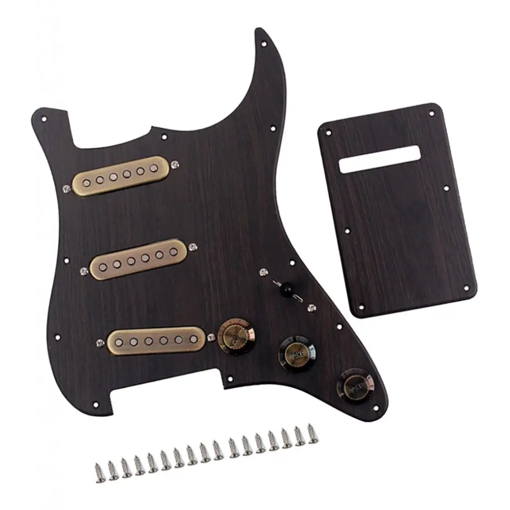 Prewired Loaded Alnico V Pickguard Set Rosewood For ST Guitar Pickups Metal