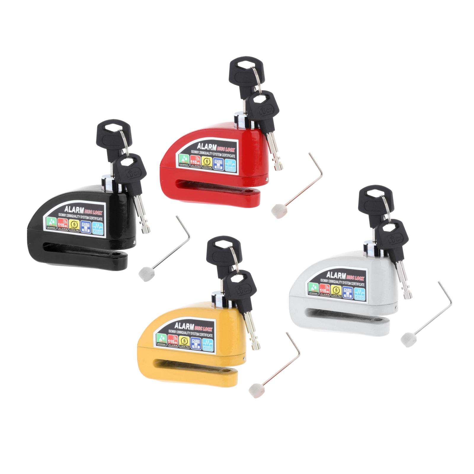 Motorcycle Disc Lock Heavy Duty Waterproof 6mm Pin Anti Theft Disk Brake Rotor Lock for Bike Scooter with Two Keys