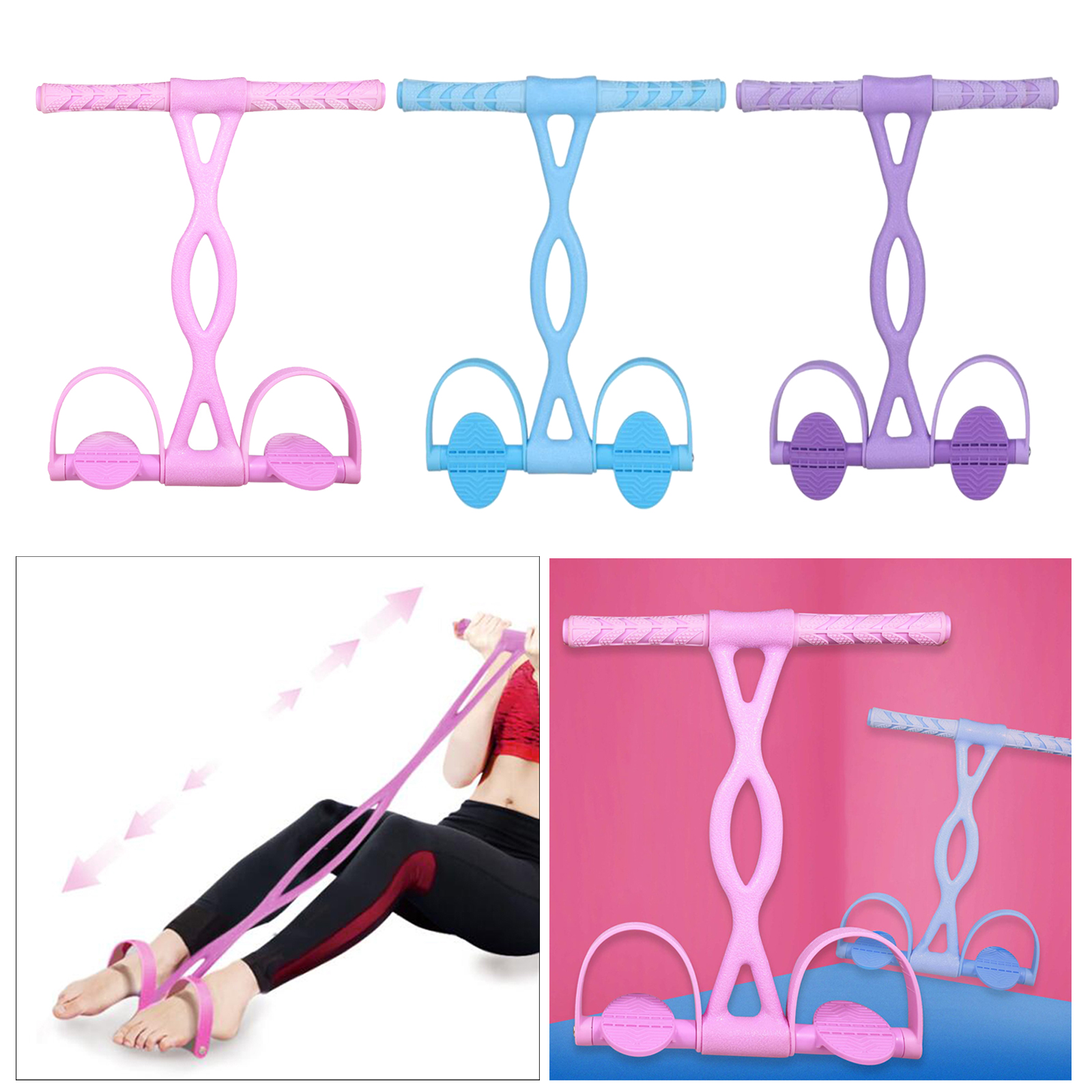 Elastic Pedal Resistance Band Pull Ropes Exerciser Home Gym Yoga Training Elastic Bands For Fitness Ab Waist Arm Leg Training