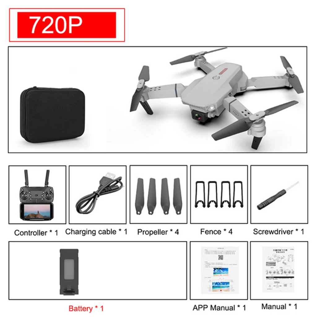 E88 Pro with GPS Return Home 100m  Distance Follow Me Quadcopter for