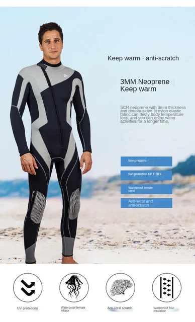 3MM Neoprene Men Wetsuit Swimming Surfing Scuba Diving Snorkeling