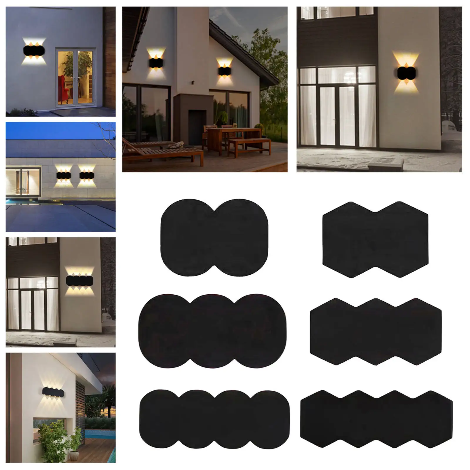 Black Wall Light IP65 up & Down LED Aluminum Exterior Lights Wall Lamp Sconce Lights for Outdoor Stairs Hallway Bedroom Porch