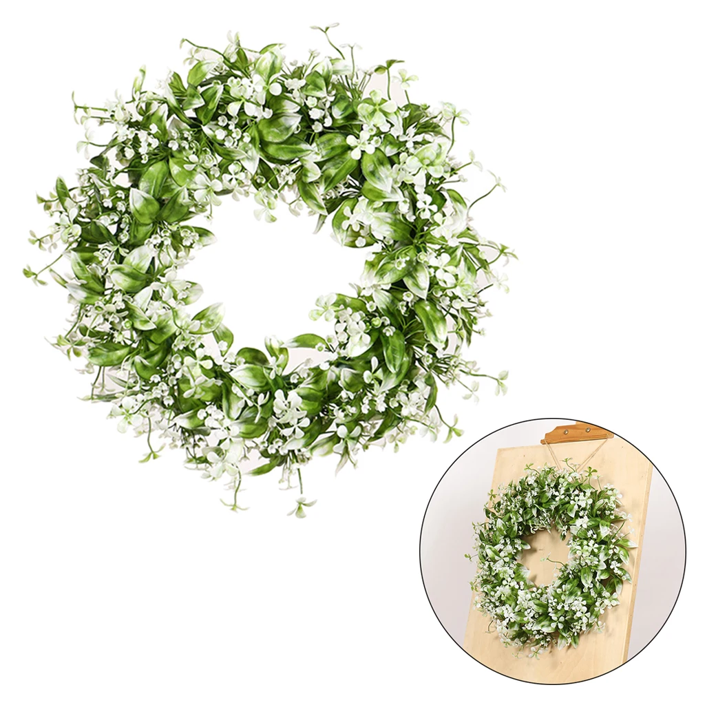 Large Round Simulated Greenery Wreath Garland Welcome Front Door Home Decor