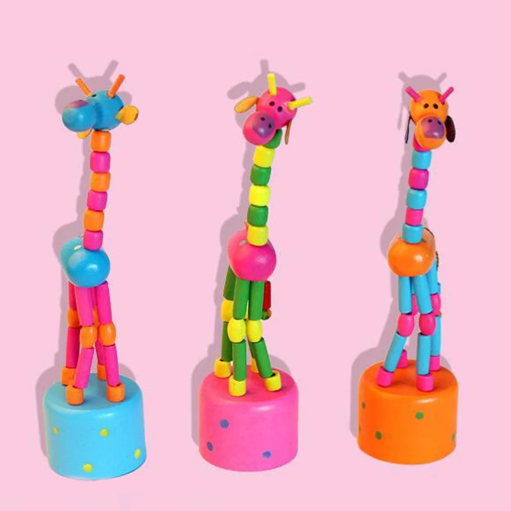 New Intelligence Toy Dancing Stand Colorful Rocking Giraffe Wooden Toy for kids 