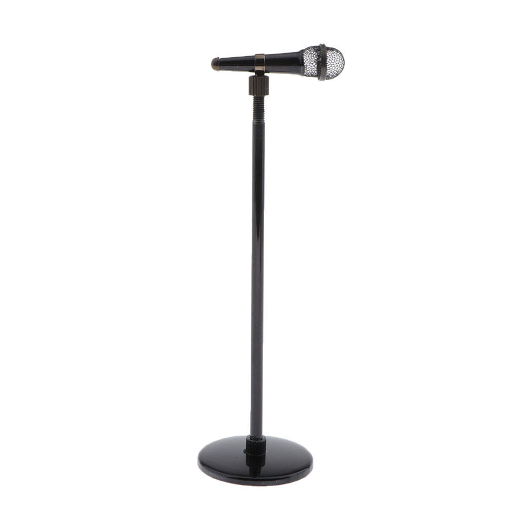 1: 6 Scale Dollhouse Miniature Adjustable Microphone Model Toys for Music Room