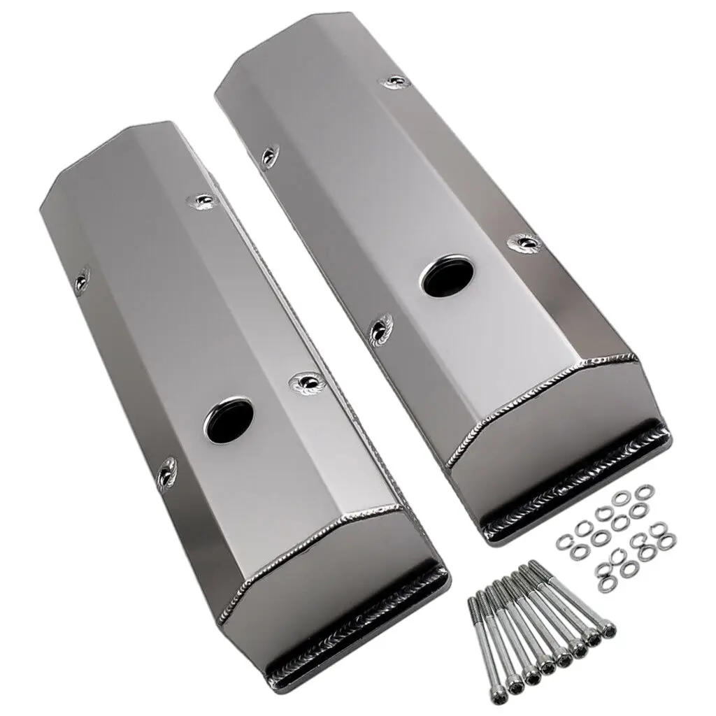Tall Valve Covers 327 383 400 Car Part Vehicle 283 302 305 Stainless Steel Polished Fit for Chevy 350 1958-1986 Sbc