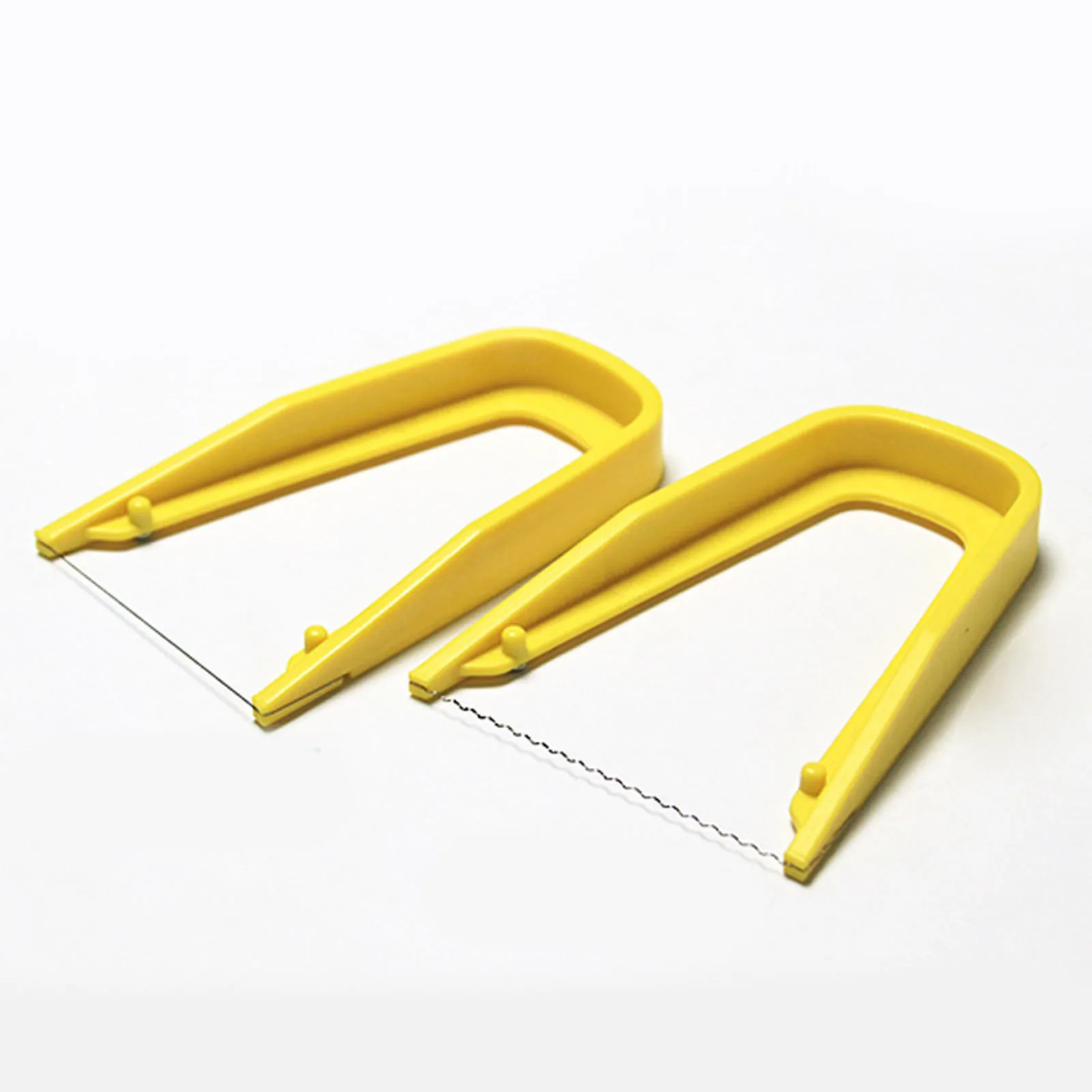 Bow-Shaped Mud Cutter High Strength Steel Wire Yellow Handle Wire Bevel Cutter Clay Trimming Tool for Pottery Wheel