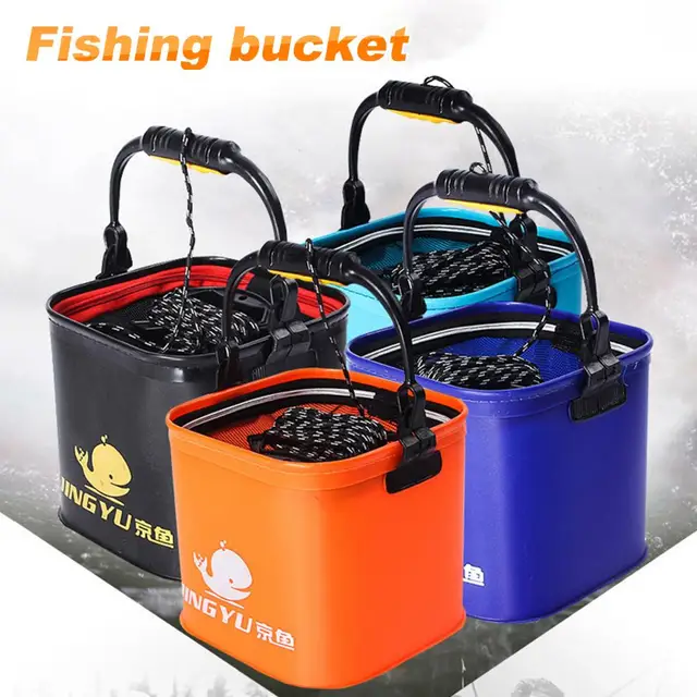 Fishing Bait Bucket Fishing Bucket Folding Portable Collapsible  Multifunctional Fish Live Bait Container for Fishing