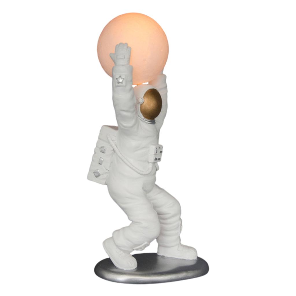 Desktop Astronaut Figurine Nightlight Model Sculpture Outer Space Touch Control Cute for Cabinet Living Room Fireplace Office