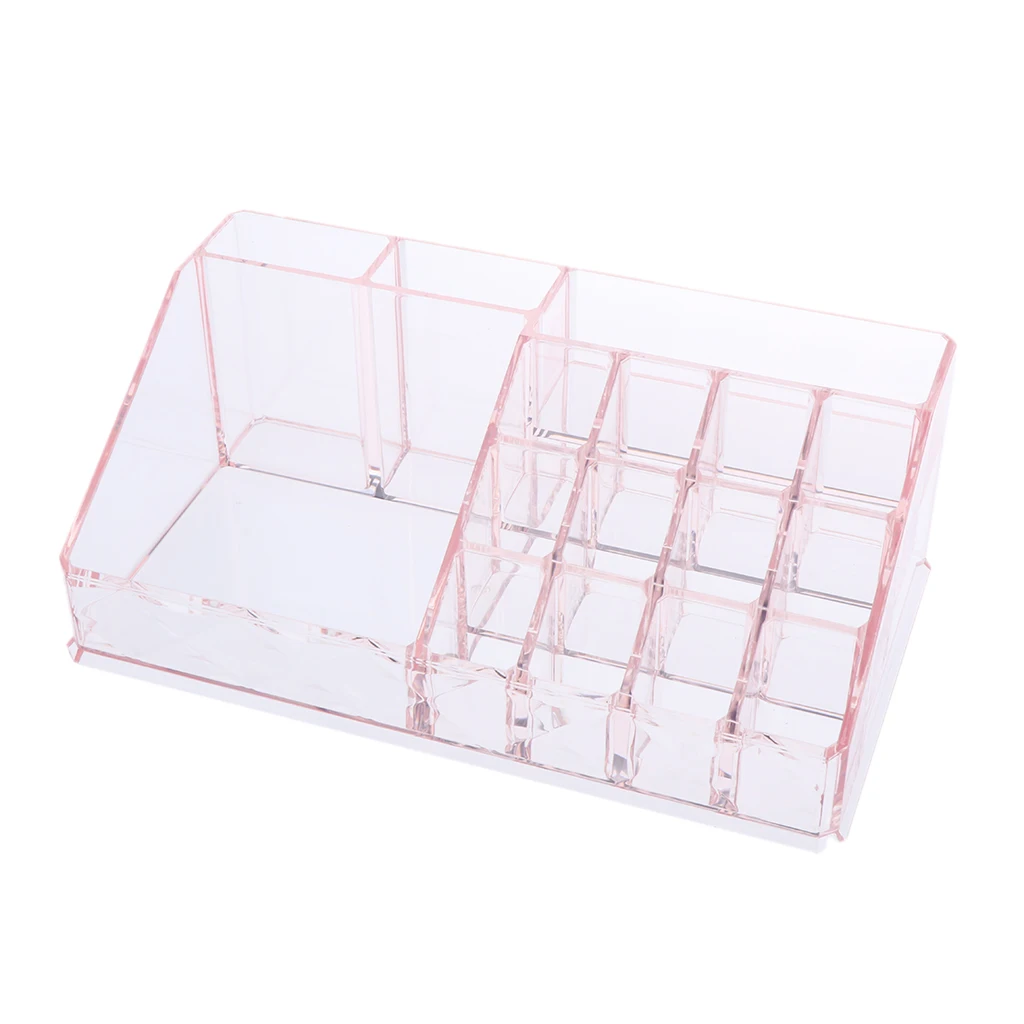 Magideal Pink Acrylic Make Up Brush Holder Cosmetic Jewelry Organizer