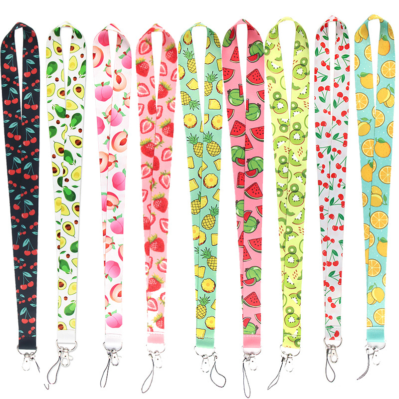 Berühmte frische Früchte Lanyard Schlüsselanhänger ID Karte Pass Gym Handy USB Abzeichen Schlüsselanhänger Halter Umhängebänder – Detail 4