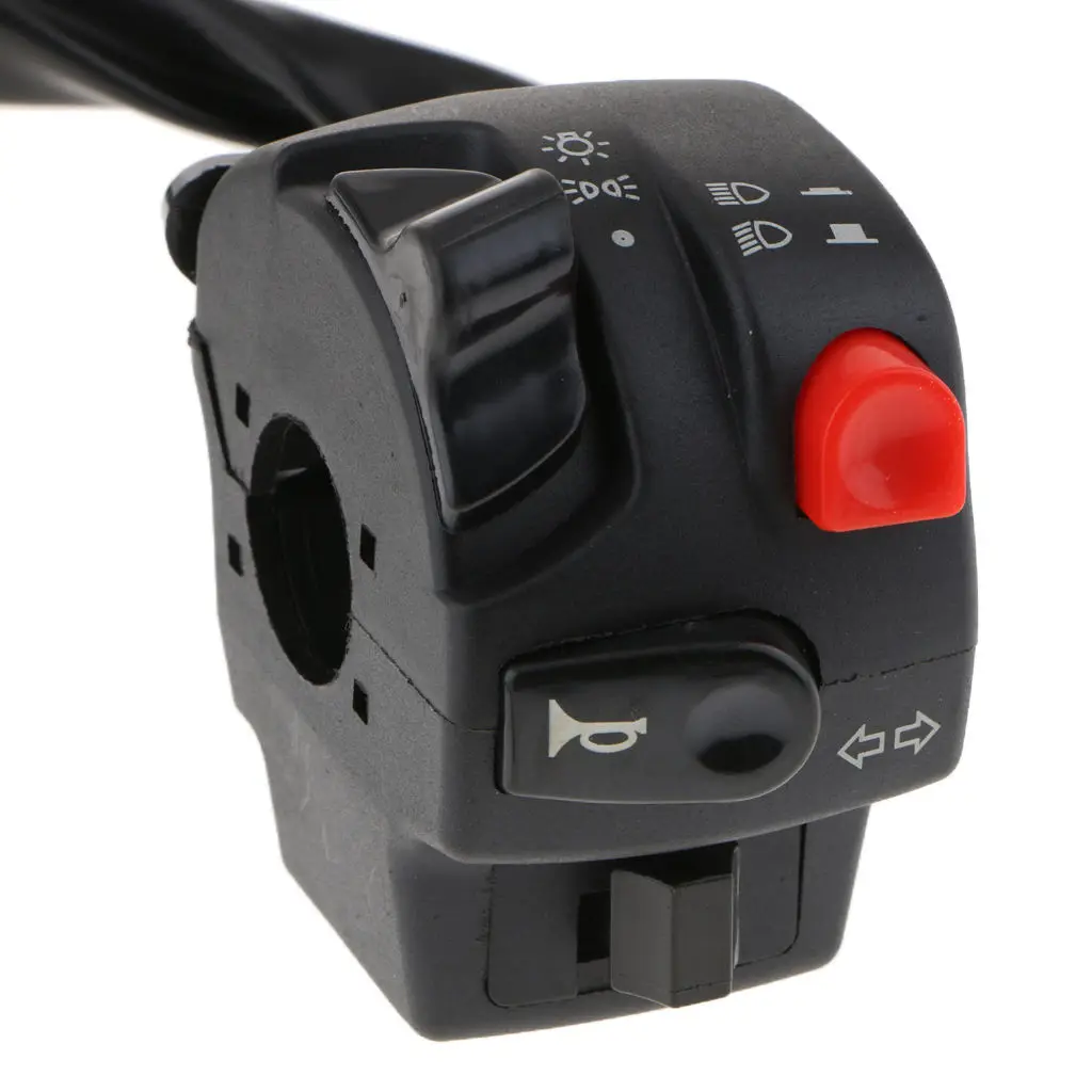 Black Right Side 7/8`` 22mm Motorcycle Handlebar Horn Turn Signal Light Switch Assembly