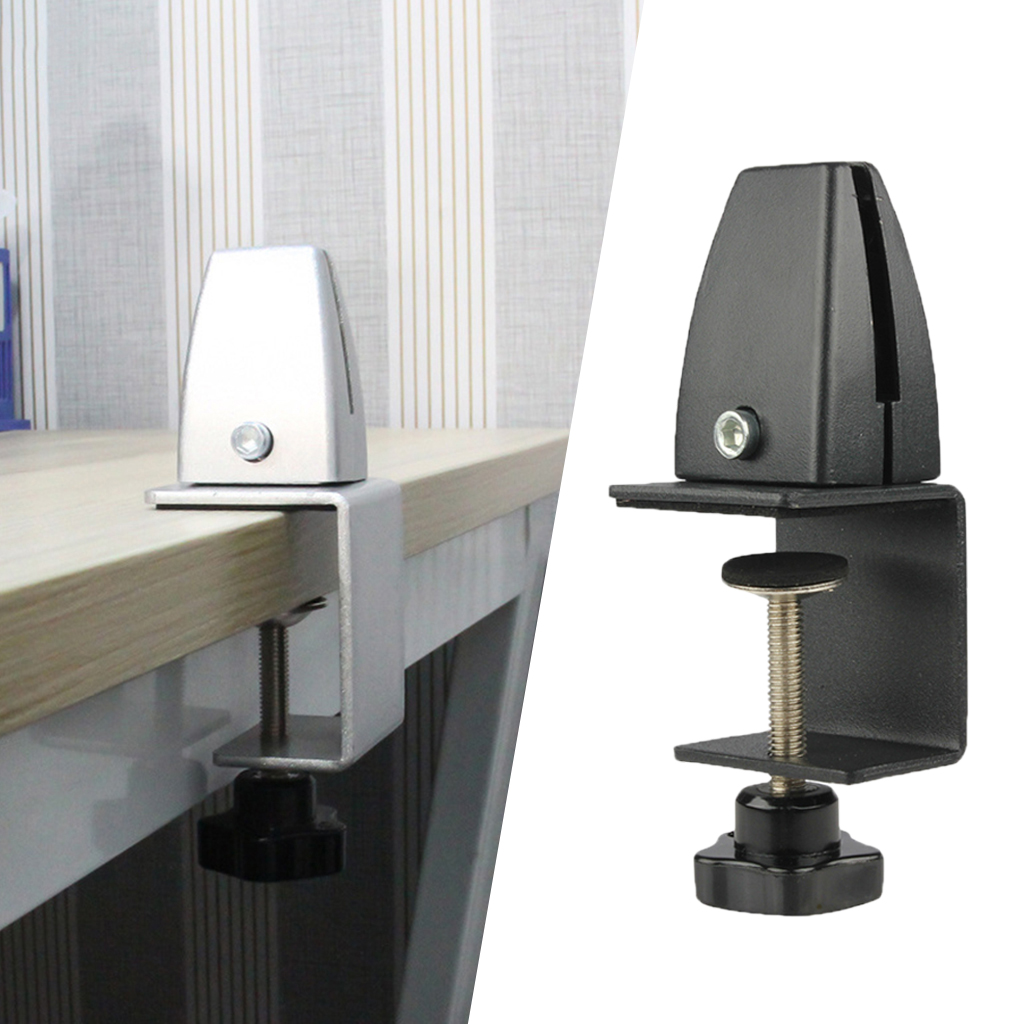 Aluminium Alloy Office Table Partition Bracket Divider Glass Screen Clamp Shelf Office Panel Clips Support Bracket Accessories